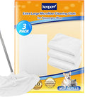 KEEPOW 3PCS Extra Large Microfiber Cleaning Cloth 30" x 20" Large Floor Microfiber Towel Reusable Washable Free Lint Free Cloth Rag for Squeegee Mop Floor Window Housekeeping (White)