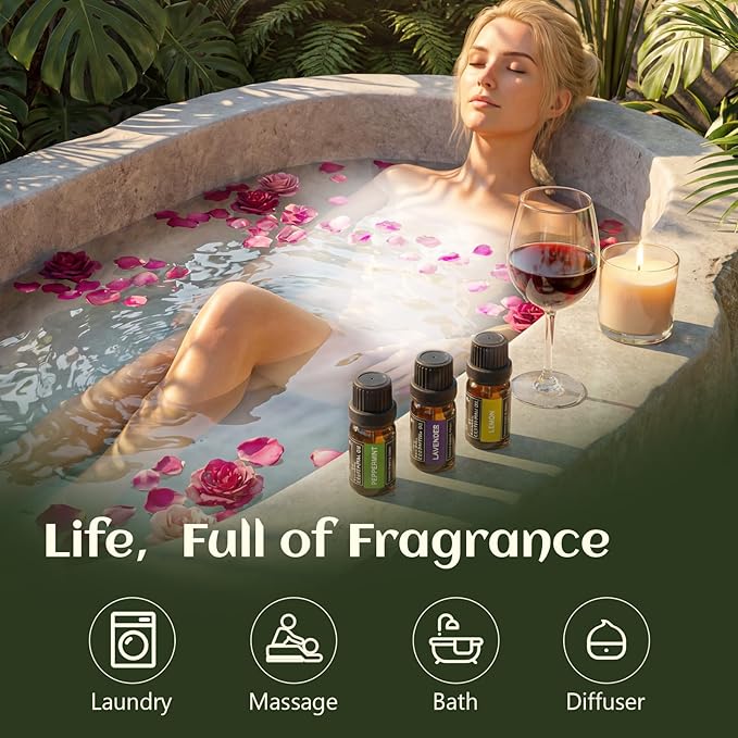 SACATR 60 Bottles Premium Essential Oils Set - Natural Essential Oils for Diffuser, Humidifier, Candle and Soap Making（60x5 ML）