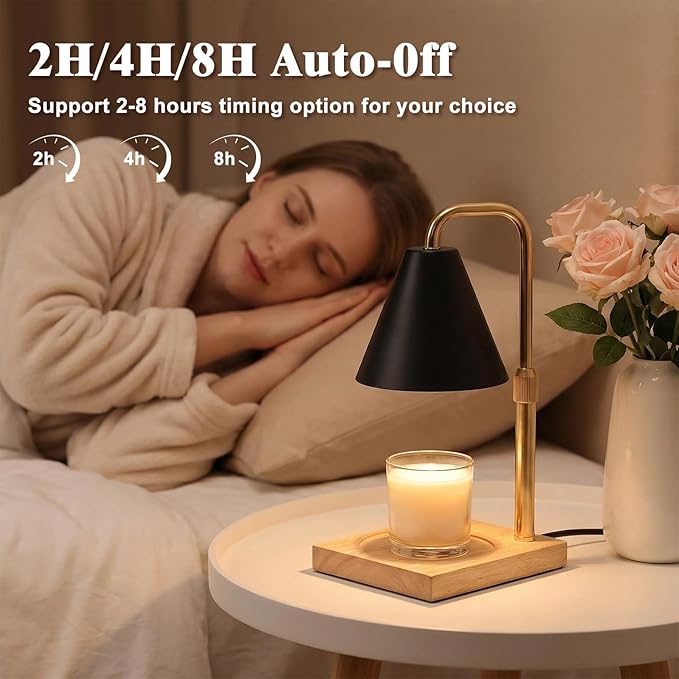 Candle Warmer Lamp with Timer - Wireless Remote Control, Gifts for Mom Grandma, Birthday Gifts, Mothers Days Gifts, House Warming Gifts New Home Decor, Black
