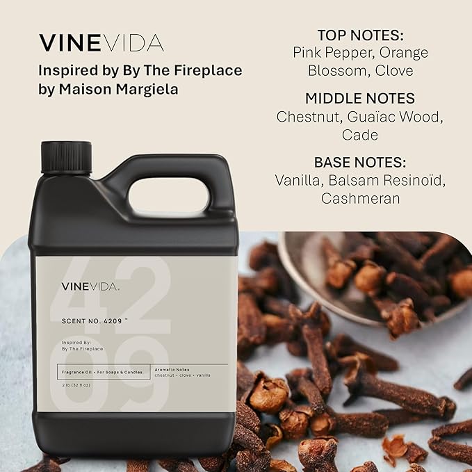 VINEVIDA [32 Oz] Scent NO. 4209 Inspired by by The Fireplace | Premium Fragrance Oil for Candle Making & Soap Making | Candle Scents for Soy Wax | Scented Oils for Car Freshies & Bath Products