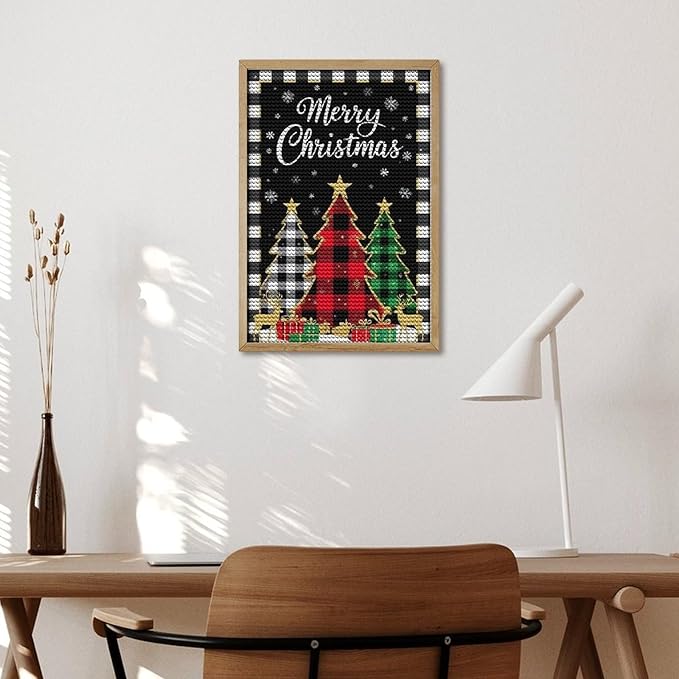 AIVKIEJK Diamond Painting Kits for Adults - Merry Christmas Tree Holiday Painting DIY 5D Full Drill Diamond Dots Paintings with Diamonds Gem Art and Crafts Home Decor 8"x12"