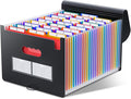 ThinkTex 26 Pockets File Folder, A4 Accordion File Organizer, Letter Size Expandable File Folders, Accordion Folder Paper Coupon Bill Receipt Organizer with 3 A-Z Alphabet Colored Tabs