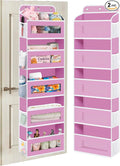 Over The Door Organizer, 5 Shelves Closet Door Hanging Organizer with 10 Mesh Pockets, Nursery Closet Organizer, Baby Essentials, Dorm Room Essentials for Girls