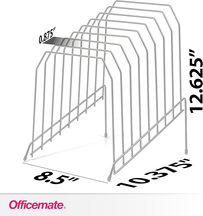 Officemate Large Incline Sorter, 8 Compartment, Wire, 8.5 x 10.375 x 12.625 Inches, Black (252120) (Pack of 6)