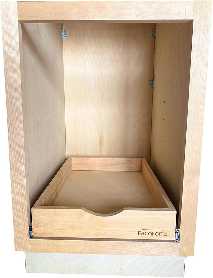 Kitchen Cabinet Organizer, Fully Assembled Drawer Wood Pull Out Tray Drawer Box Cabinet Slide Out Shelve, Wooden Pull-Out Shelf (W27''×D21''×H3'')