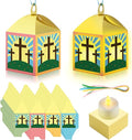 Simgoing 24 Sets Easter Crafts with LED Candle Light He is Risen Tissue Paper Resurrection Craft DIY VBS Christ Suncatchers Lanterns Hanging for Fun Home Activities Sunday School Christian Decoration
