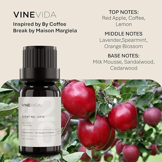 VINEVIDA [10 Ml] Scent NO. 4210 Inspired by Coffee Break | Premium Fragrance Oil for Candle Making & Soap Making | Candle Scents for Soy Wax | Scented Oils for Car Freshies & Bath Products