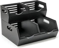 HOMESTEAD Stackable Solid Wood Storage Bins for Pantry & Countertop, Ventilated Potato and Onion Basket Organizer with Handles, Wooden Produce Storage Containers, 3 Pack, Black