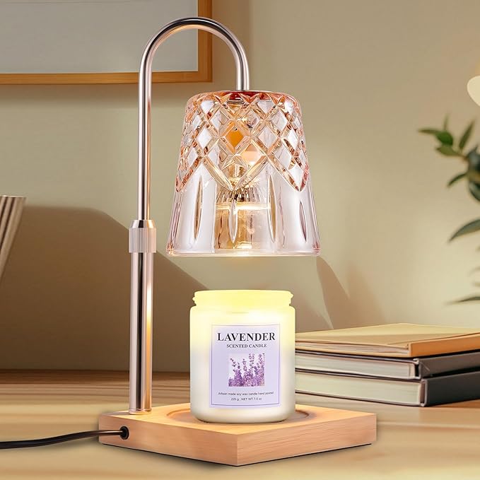 Candle Warming Lamp with Timer Dimmer,House Warming Gifts New Home Decor, Birthday Gifts for Women Mom,Height Adjustable Wax Melts Warmer for Jar Candles with 3 Bulbs，Exquisite Gifts Decor Lamp