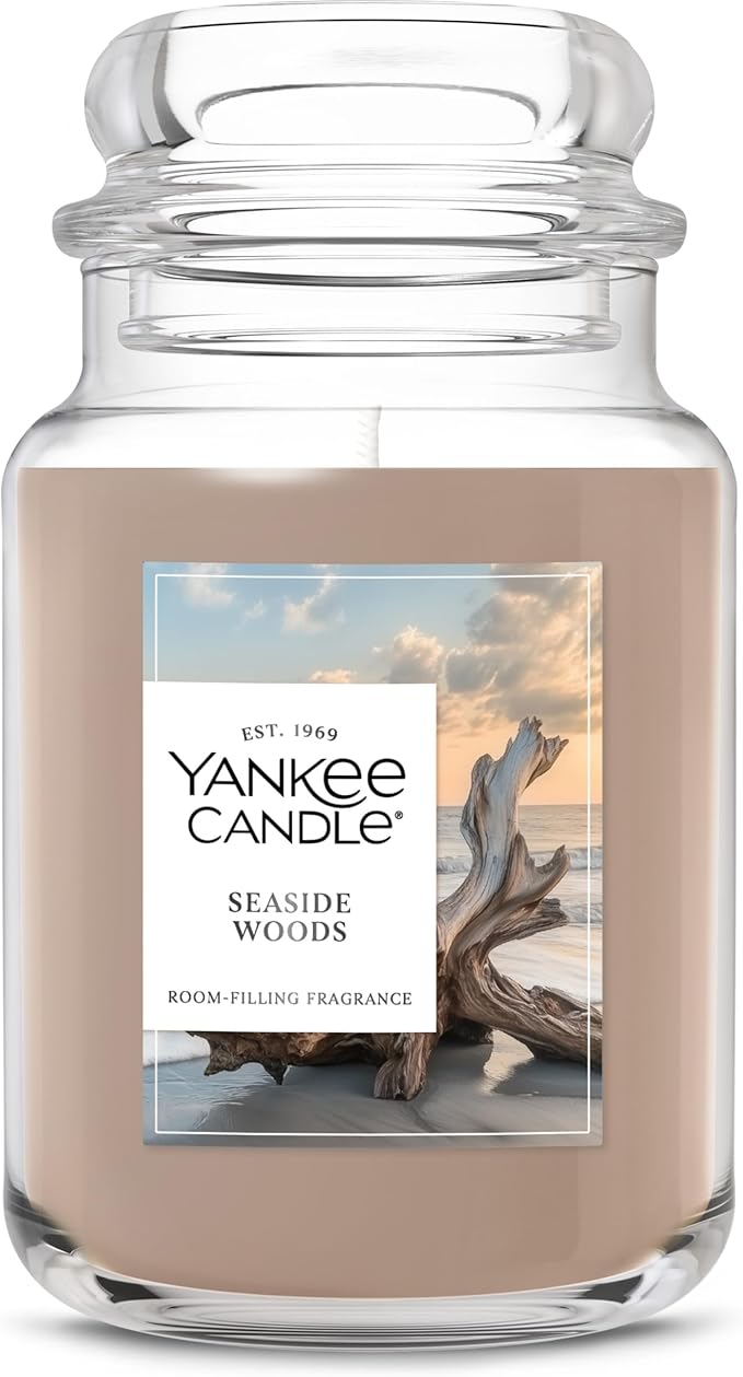 Yankee Candle Seaside Woods Scented Candle, 22oz Large Jar with up to 150 Hour Burn Time, Giftable