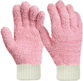 MIG4U Microfiber Dusting Gloves House Cleaning Glove for Blinds, Windows, Shutters, Furniture, and Car, Reusable Lint-Free Pink 1 Pair S/M