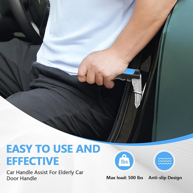 Kaiedos Car Door Handle for Elderly, 3-in-1 Car Handle Assist for Seniors, Portable Auto Cane Vehicle Support Handle, 500 lbs Capacity, Non-Slip Door Assist Bar