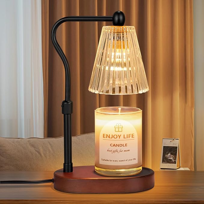 seenlast Candle Warmer Lamp with Timer Dimmer Adjustable Height, Electric Wax Warmer Vintage Home Decor for Scented Jar Candles,Birthday Gifts for Women