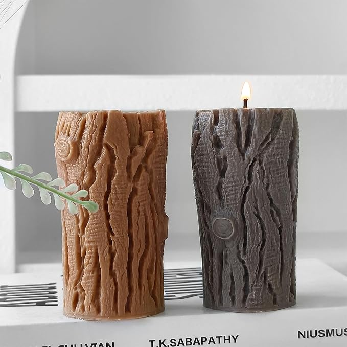 Tree Stump Silicone Candle Mold for DIY Candle Making – Perfect for Decorative Candles, Soaps, and Crafts