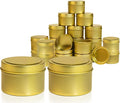 Gold Candle Tins 4oz with Lids, 24 Piece Candle Containers, Bulk Candle Jars for Candle Making - Gold