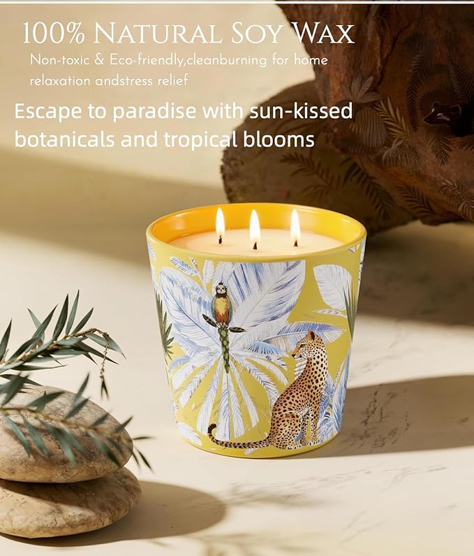 Blood Orange Grapefruit Scented Candle, 30oz Natural Soy Wax, 3 Wick Big Candles for Home Scented, 100+ Hour Slow-Burn,Non Toxic Aromatherapy Candle Gifts for Women&Men | Home,Stress Relief,SPA