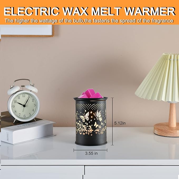 kobodon Metal Wax Warmer,Wax melt Warmer,Candle Wax Burner, Electirc Wax Melt Warmer Candle Melter as Gifts for Moms Grandma Women Girls(Butterfly)……