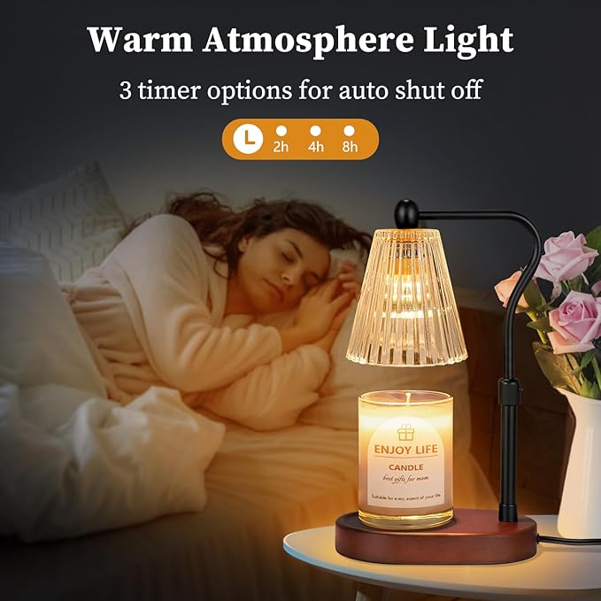 seenlast Candle Warmer Lamp with Timer Dimmer Adjustable Height, Electric Wax Warmer Vintage Home Decor for Scented Jar Candles,Birthday Gifts for Women