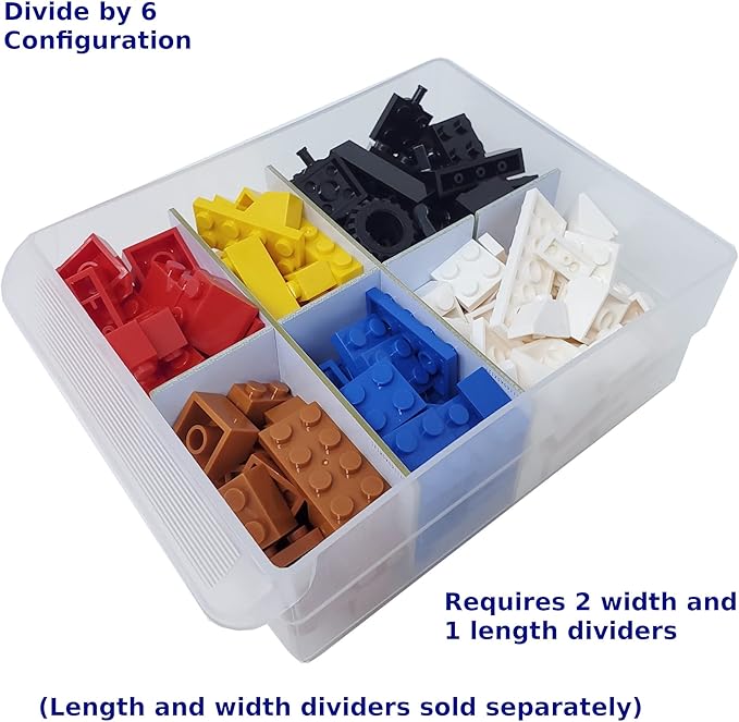(6-Pack) Large Drawer Configurable Width Dividers compatible with Akro-Mils Plastic Storage Craft Cabinets, (Dividers Only)