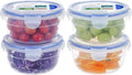 KIGI Small Plastic Bowls with Lid, Leak Proof Round Food Storage Container Set for Meal Prep, Lunch & Soup, 4 Sided Locking Lid, Airtight, BPA-Free Plastic, 10 oz / 1.25 Cup, 8 Piece set