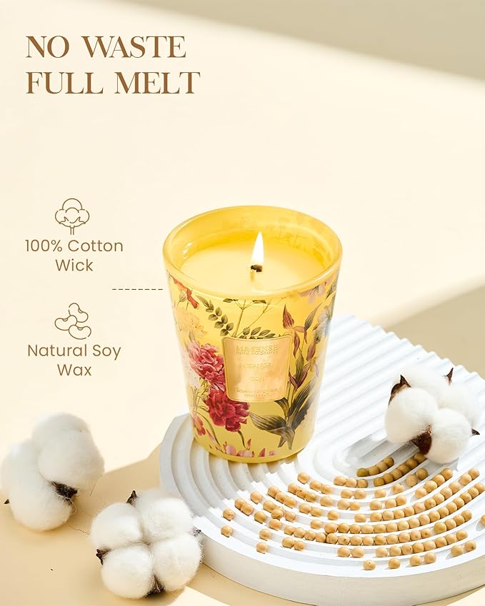 M&SENSE Orange Goji Soy Candle, 14.1oz 60H Long Lasting, Aromatherapy Candle for Home Fragrance Winter Relaxation Housewarming Gifts