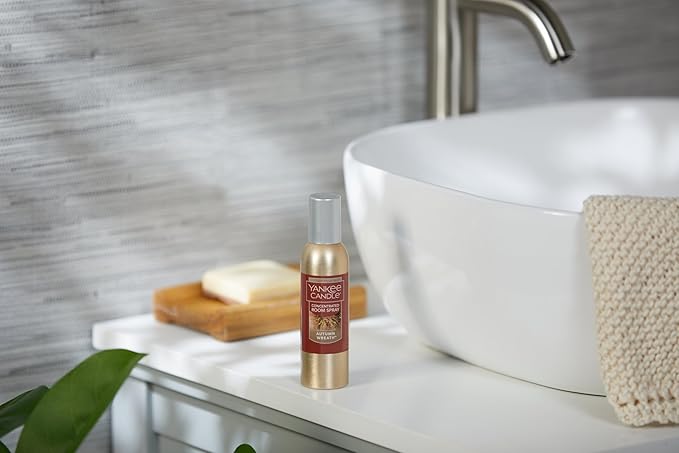 Yankee Candle Concentrated Air Freshener Room Spray, Odor Eliminator for Home, Bathroom, Autumn Wreath, 1.5 Oz (Pack of 6)