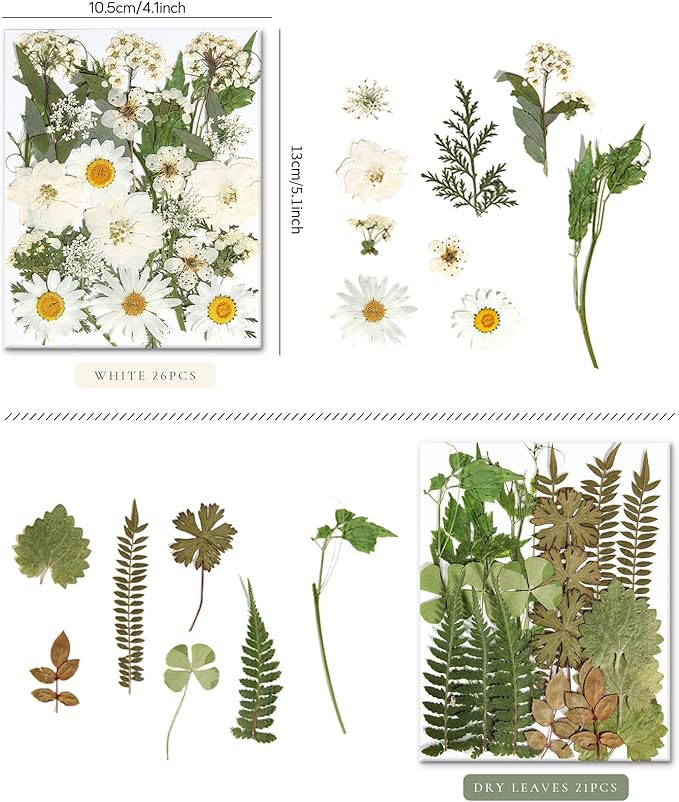 110+PCS Pressed Flowers for Resin molds Real Dried Flower Leaves for Resin Jewelry Making Dry Flowers for Scrapbooking Crafts DIY Soap Candles Making Nails Décor (Colorful-A)