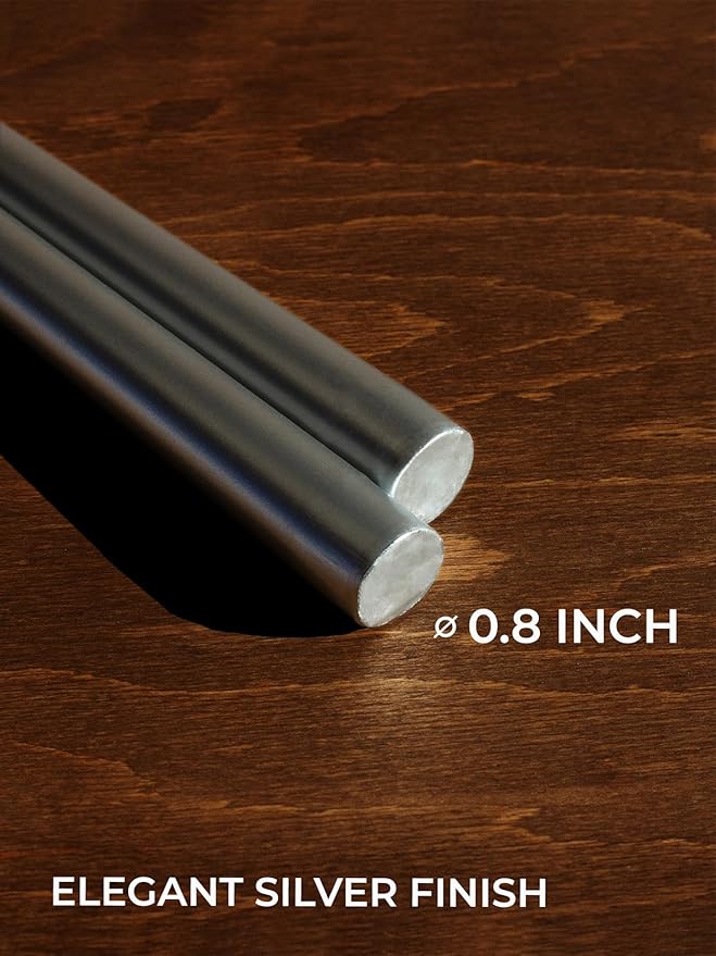 CANDWAX 10 inch Silver Taper Candles Set of 4 - Christmas Candles Taper Dripless - Tall Long Burning Fragrance-Free Silver Candlesticks