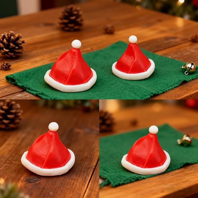 3D Christmas Hat Silicone Molds Large Christmas Molds Xmas Hat Pan Silicone Mold 6-Cavity Christmas Cake Mold for Mousse Cake Muffin Baking Jello Chocolate Ice Cube Soap Candle Lotion Bar Bath Bomb