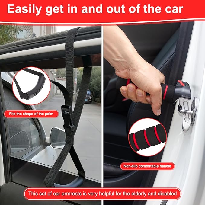 Shouken 3 in 1 Car Door Handle for Elderly-Car Handle Assist - Vehicle Support - Standing Mobility Aid Tool -Door Latch for Seniors