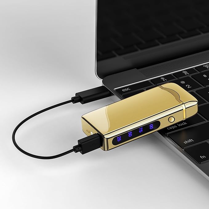 Big Arc Lighter Magical “Flame” USB Rechargeable Plasma Electric Cool Lighter (Gold)