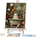 VIGEGU Ghost Flower Paint by Numbers Kit for Adults with Framed,Halloween Paint by Number DIY Acrylic Adult Paint by Number Kits for Wall Decor 10x12in