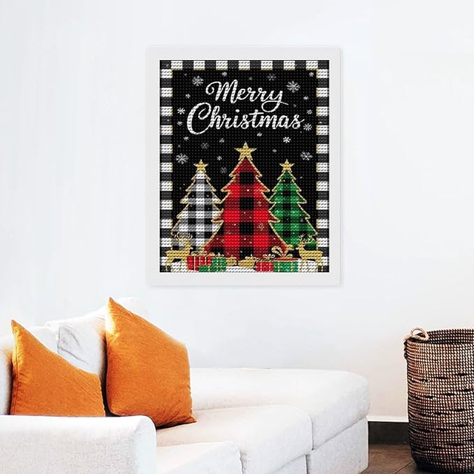 AIVKIEJK Diamond Painting Kits for Adults - Merry Christmas Tree Holiday Painting DIY 5D Full Drill Diamond Dots Paintings with Diamonds Gem Art and Crafts Home Decor 16"x20"