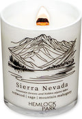 Hemlock Park Travel Inspired Passport Crackling Wood Wick Candle Handcrafted with Natural Plant-Based Coconut Wax (Standard 7.2 oz, Sierra Nevada | Redwood, Sage, Mountain Mahogany)