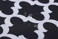 Mybecca Canvas Oxford Fabric Marine Waterproof Outdoor Awning 600 Denier Moroccan Ogee Pattern Black/White (Cut Separate by Yard for Prime Orders-1 Yard) (60"x36")