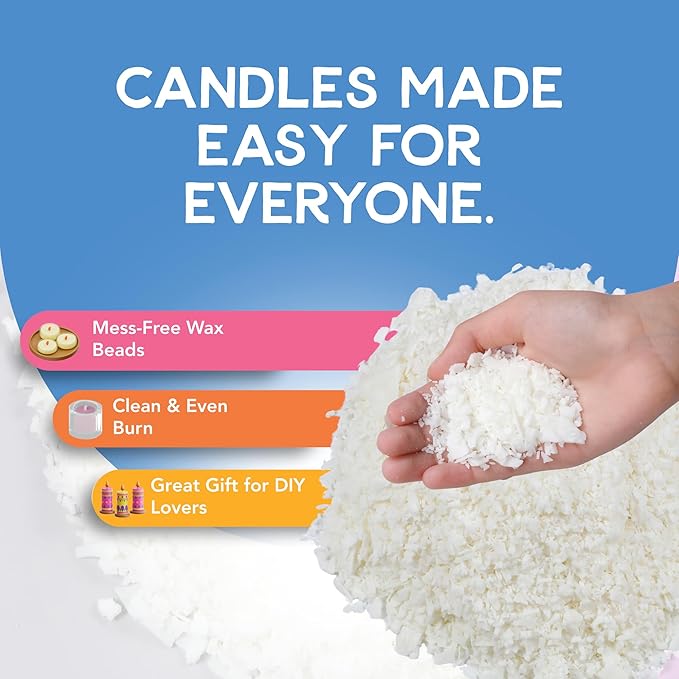 Incraftables Soy Wax for Candle Making – 1 lb Natural Candle Wax – DIY Candle Supplies for Kids & Adults – Wax Melts, Unscented Soy Candle Wax Flakes for Candle Kits & Crafts