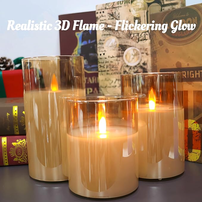 Rechargeable Flameless Candles Type-c Rechargeable Battery Candle with Remote Control and Timer Function Real Wax Warm Color Moving Flame for Halloween Christmas Festival Wedding Home Party 200 Hours