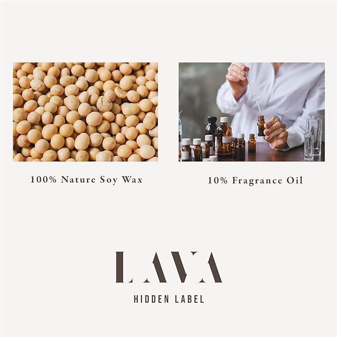 Hidden Label Scented Soy Candles, Large Candle 12oz Sea Salt Rose Ceramic Jar Lava Collection, Gorgeous Gifts for Birthday Thanksgiving Christmas