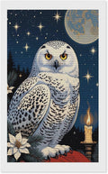 KIVJMSIDJA Snowy Owl & Candle Glow - Winter Night Scene Diamond Art Kits for Adults for Beginners, 5D Full Diamond Art Paint 12"x20"