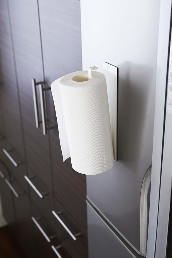 YAMAZAKI Home 2439 Plate Magnetic Paper Towel Holder, White