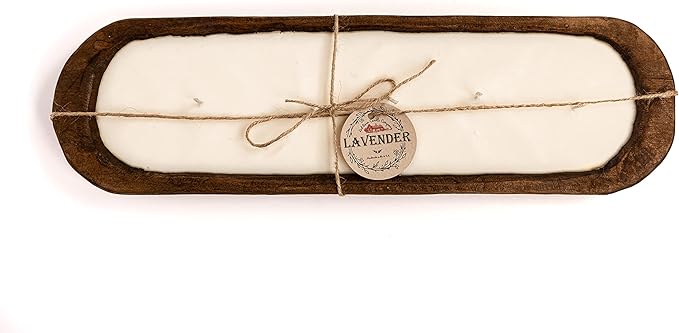 Red Barn Candle Company Wood Dough Bowl Candles | 100% Natural Soy Wax & Essential Oil Infused | Odor Eliminating + Pet Safe | Scented Candle Gifts for Men & Women (Unscented, 5-Wick)