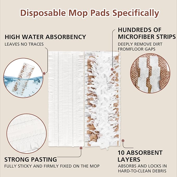 20 Pack Disposable Mopping Pads Refills Compatible with Swiffer PowerMop Wood Mop for Swiffer Wood Floor Cleaning Spray Clean Pads Replacement