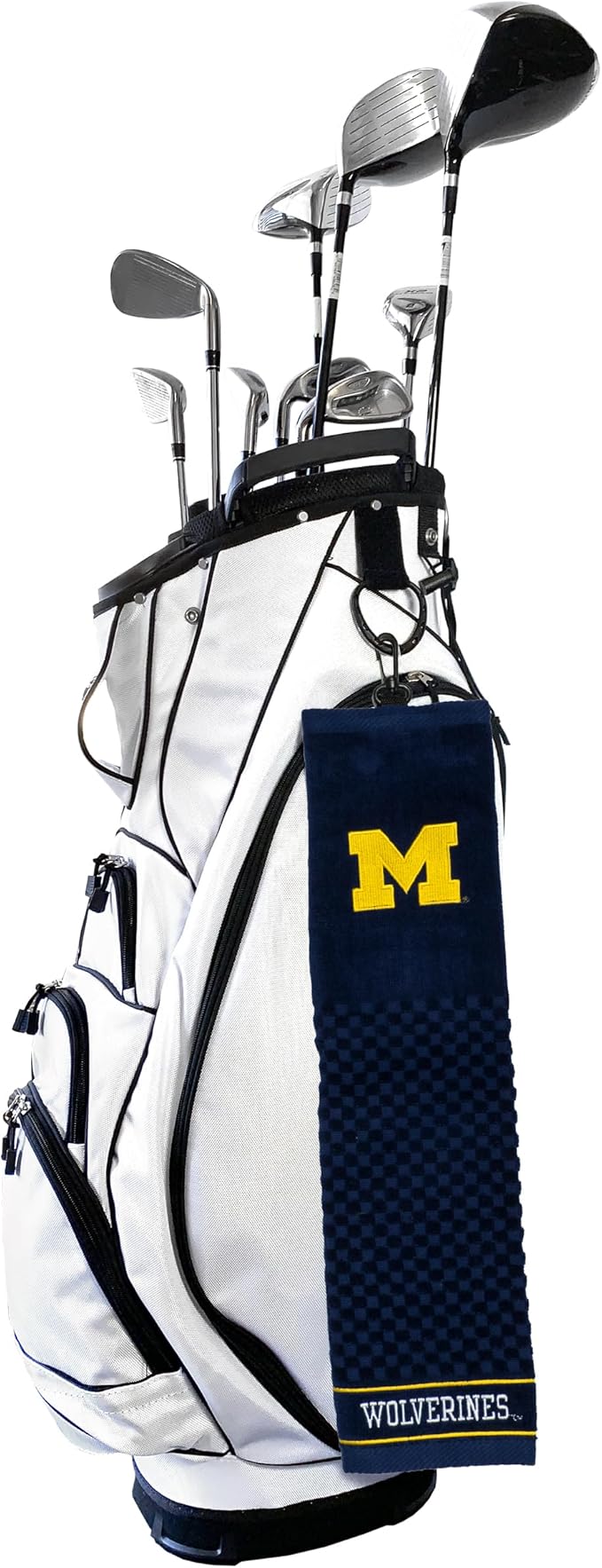 Team Golf NCAA Michigan Wolverines Embroidered Golf Towel Embroidered Golf Towel, Checkered Scrubber Design, Embroidered Logo