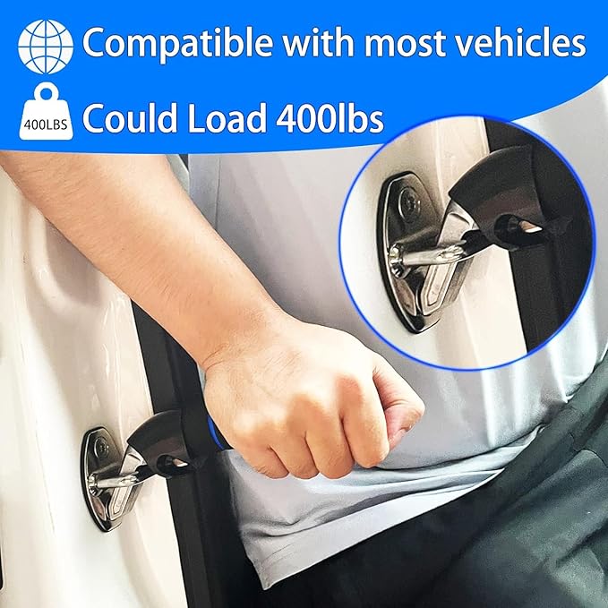 KOUNATSURI Car Door Handle for Elderly Car Assist Support Handle Multifunction Car Door Latch Bar for Seniors and Handicapped(Blue)