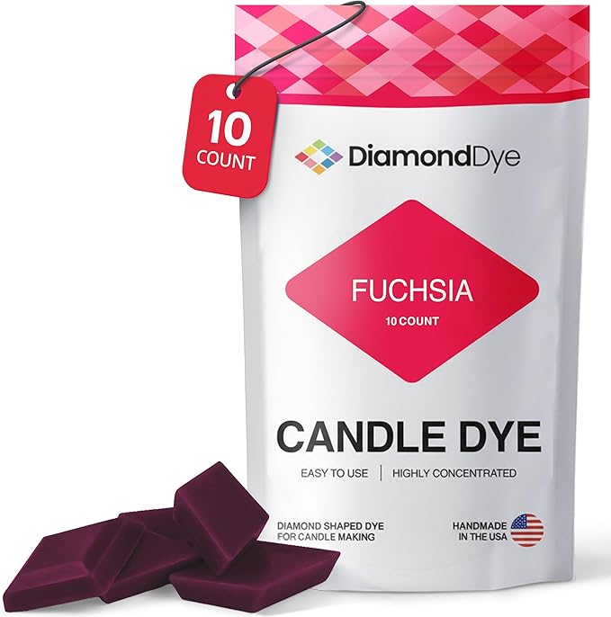 Fuchsia Candle Dye - Made in The USA - Premium Colorants - Highly Concentrated - Popular Colors for Paraffin or Soy Wax - Great for Professionals or Hobbyist - 10 Dye Chips