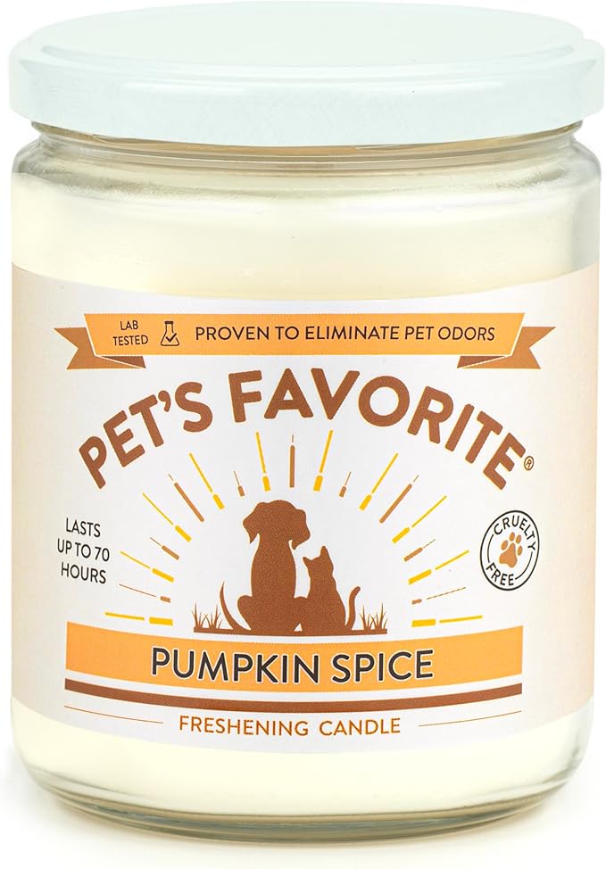 Pet's Favorite Pet Odor Candle, Clean Burning, Long Lasting Scented Candles with a Cotton Wick. (Pumpkin Spice and Forest Pine, Pack of 2)