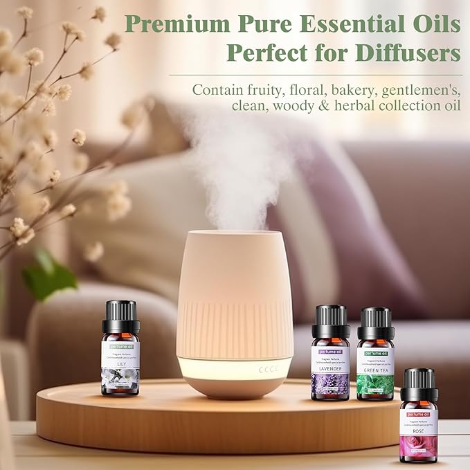 24 Pcs Essential Oil Set for Diffuser 10ml Each Fragrance Oil for Candle Making, Soap Making, Aromatherapy, Humidifiers (Fresh)