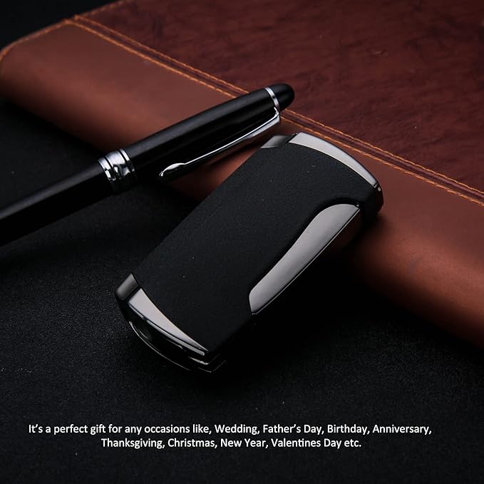 Metal Lighter Double Jet Flame Lighter refillable Gas lighters with Punch Shipped Without Gas (Black Crackle)