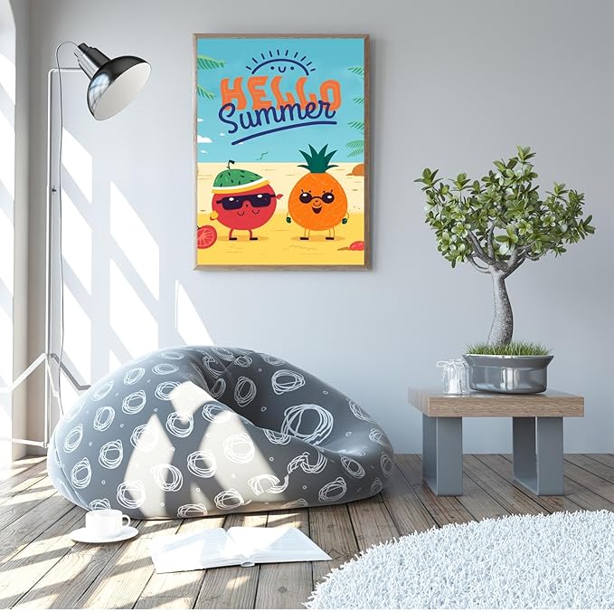 GUAIEUW DIY Diamond Painting Kit Summer Fruit Paradise Diamond Painting Digital 5D Full Round Diamond Kit for Adults, Personalised Gift for Family & Friends for Wall Decor 20x30 Inch