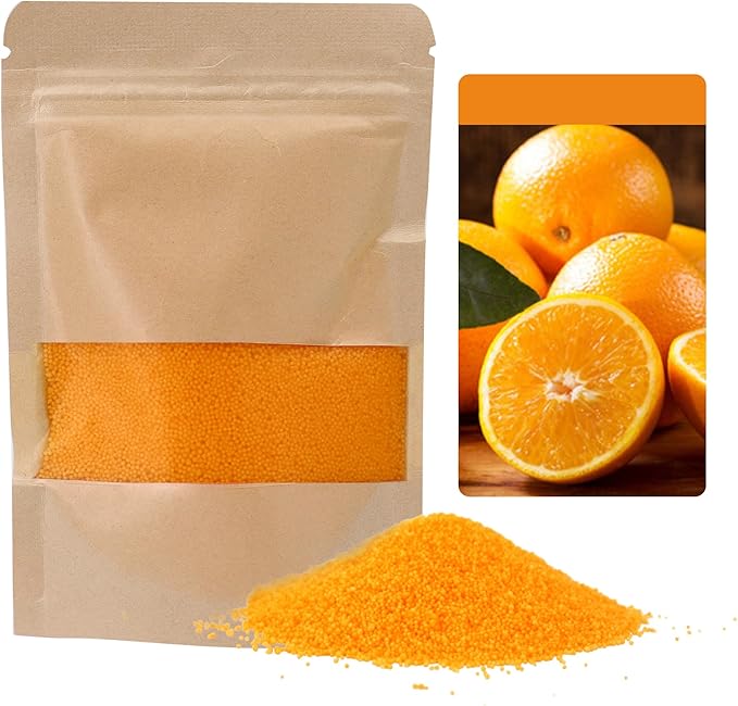 Monivi Scented Candle Sand with Wicks 1.1lb Orange Pearled Candle Beads Sand Candles with Wicks for Mothers Day Gift 85 Burn Hours Refillable Candle Wax for DIY Candle Making(Scented Orange)